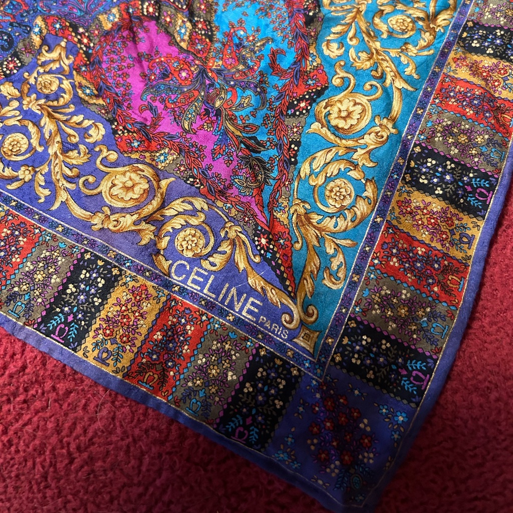 Celine Paris Multicolor Silk Scarf